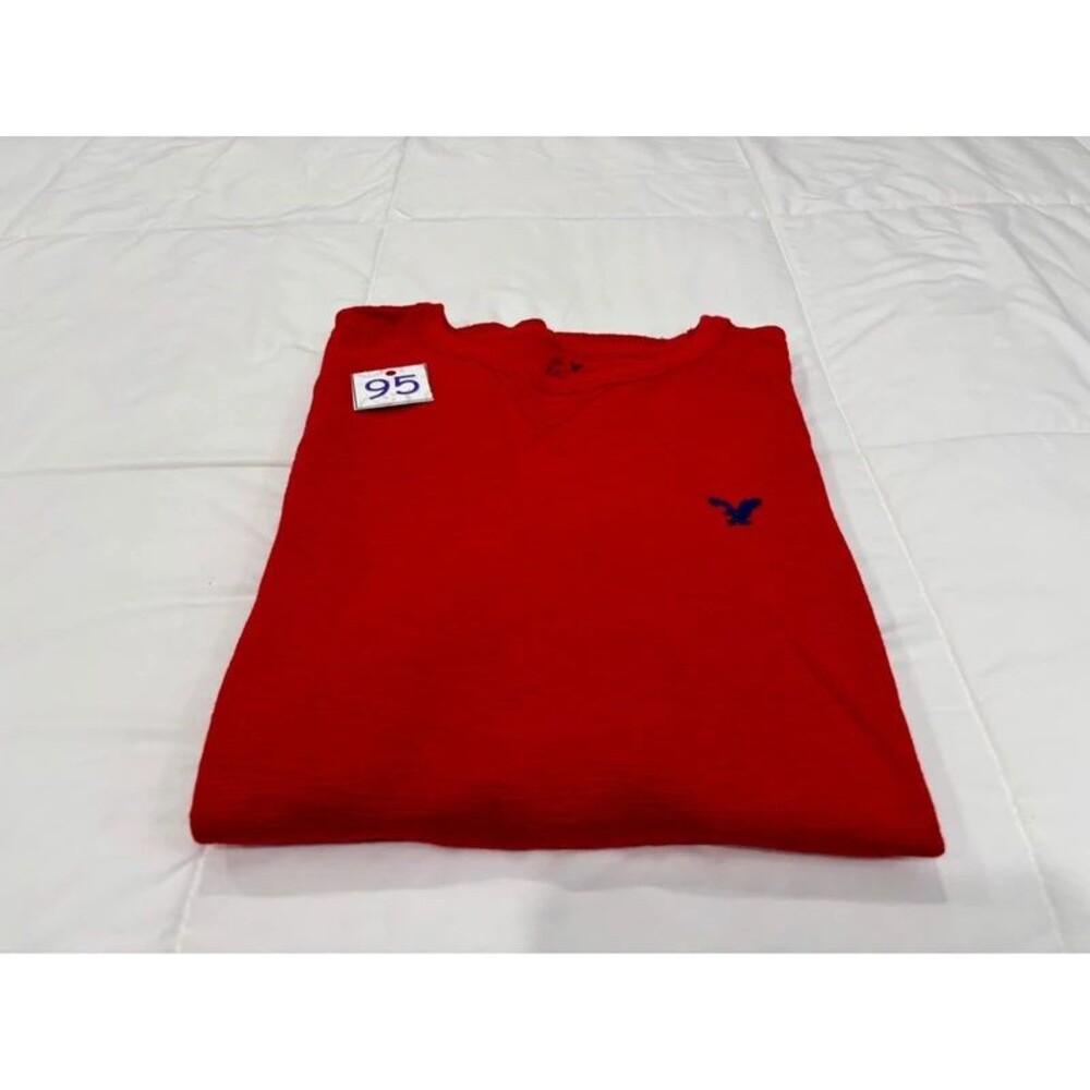 Men’s Bright Red Large American Eagle Long Sleeve Thermal Shirt